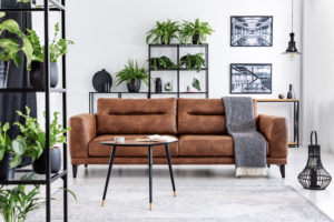 Ferienwohnung einrichten, Nachhaltigkeit, Wohnzimmer, nachhaltiges Leder für Sofa und Möbel